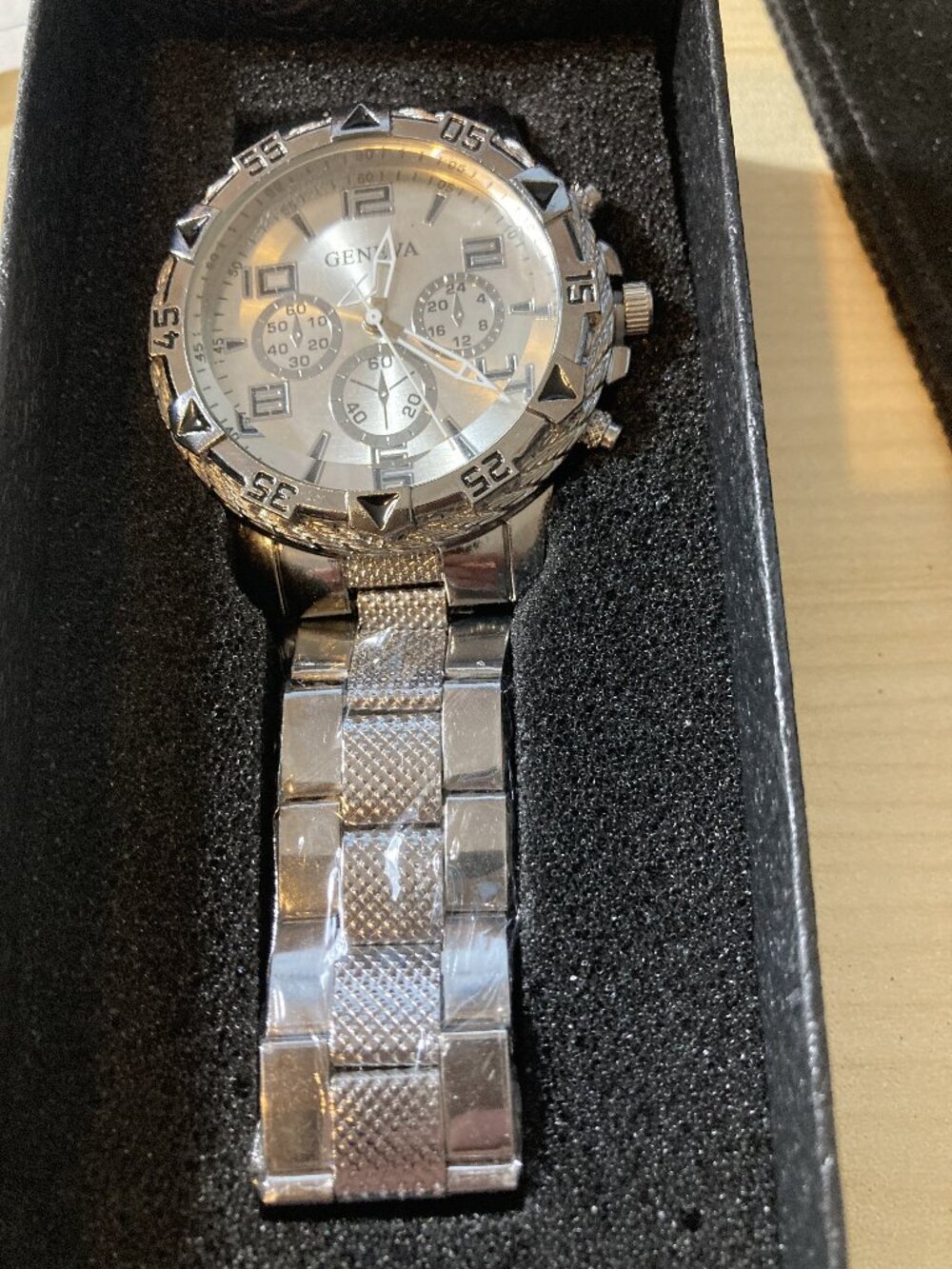 Brand New GENEVA Men's Silver Chronograph Watch